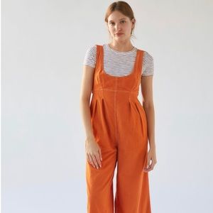 UO corduroy overalls jumpsuit Orange Sz S